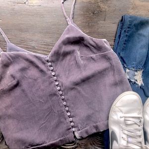 Madewell- Velvet Cami - Size 4. Excellent condition! Sheer lining, xtra button!